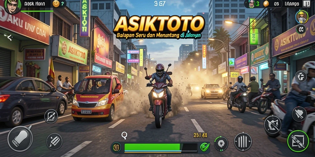 Gameplay menegangkan dalam balapan yang sangat seru.