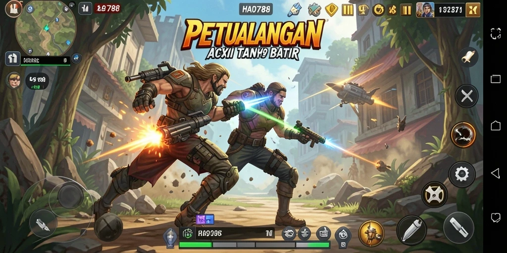 Tampilan seru gameplay HAO788 saat pertarungan berlangsung.