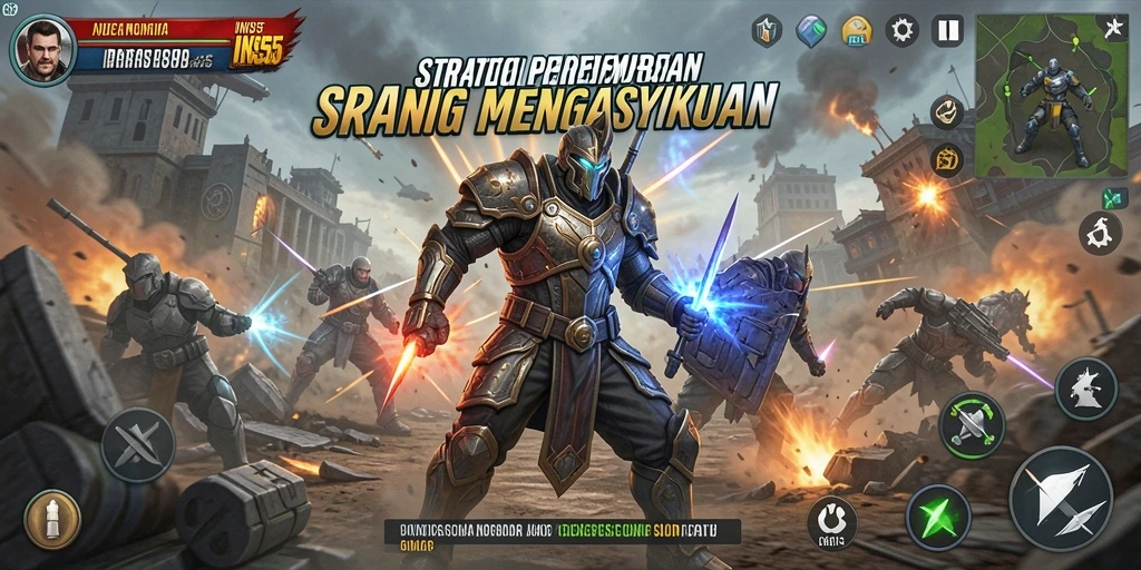 Tampilan gameplay strategis dalam INS55 yang memukau.