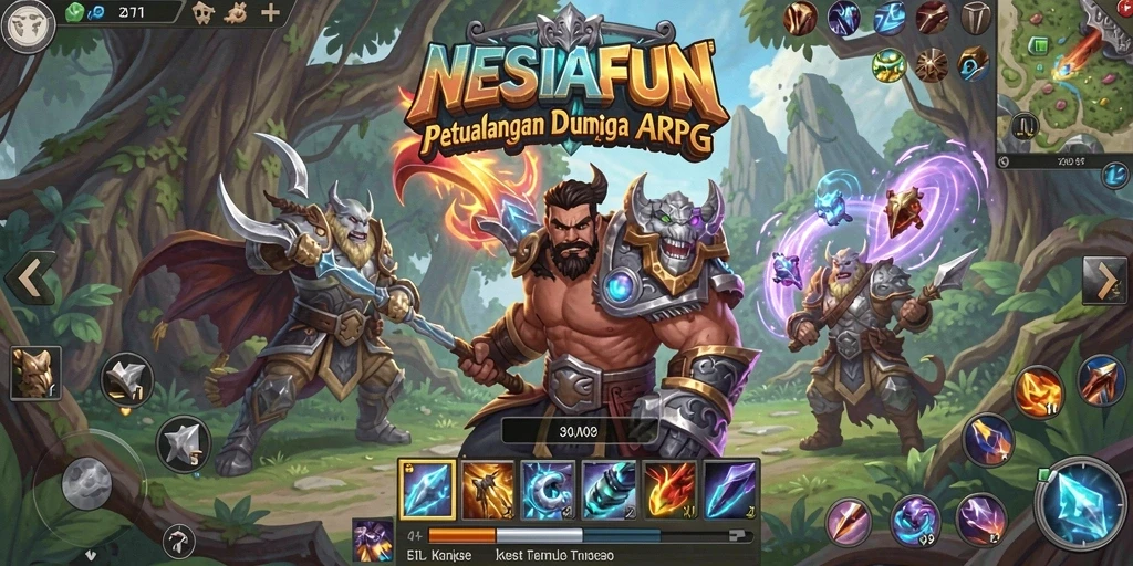 Tangkapan layar menampilkan gameplay seru NESIAFUN dalam petualangan ARPG.