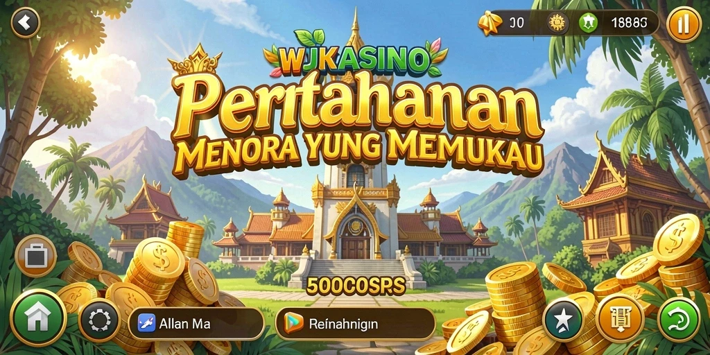 Screenshot utama WJKASINO menampilkan aksi seru Tower Defense.